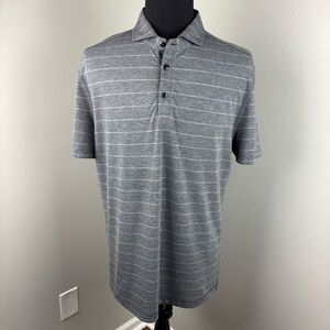Lululemon Polo Shirt Men's Size XL Gray Striped Stretch Golf EUC